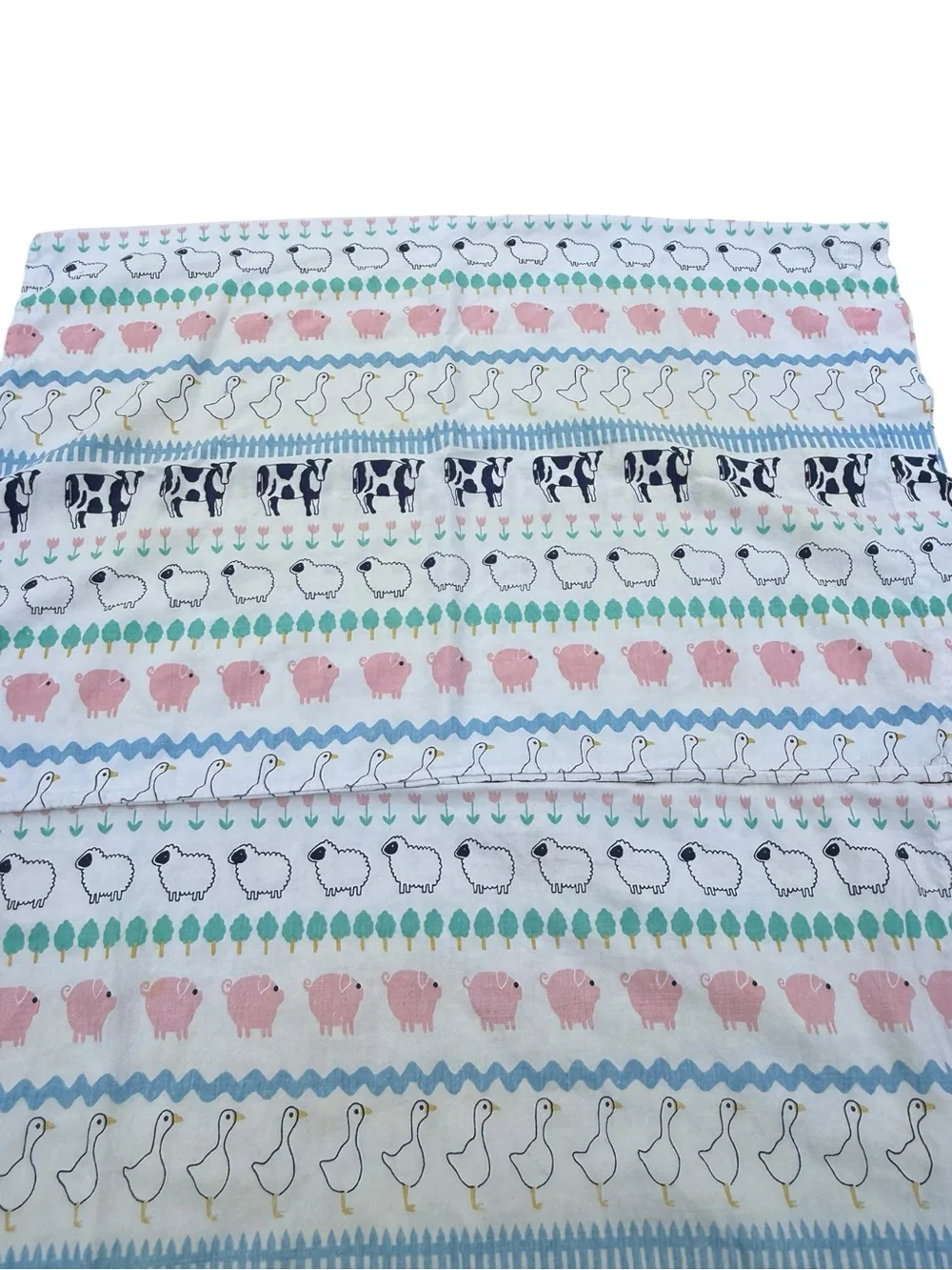 Vintage 1986 Stevens Farm Animal Pillowcases Set of 2 Cotton USA Standard